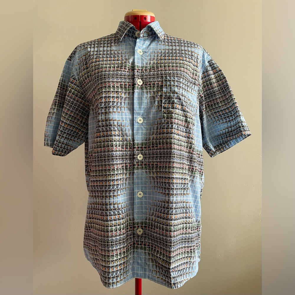 Signum - 100% cotton short sleeve button up shirt - Size Medium